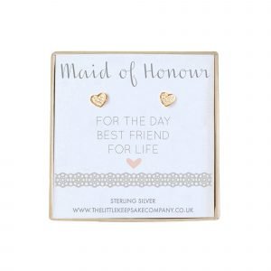 Rose Gold Vermeil & Pavé CZ Wedding Earrings - 'Maid Of Honour For The Day, Best Friend For Life'
