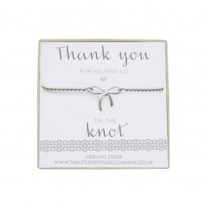 Sterling Silver Bow Bracelet - ‘Thank You For Helping Us Tie The Knot’