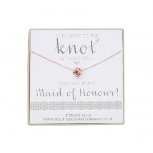 Rose Gold Vermeil Knot Necklace - ‘I Couldn’t Tie The Knot Without You. Will You Be My Maid Of Honour?’