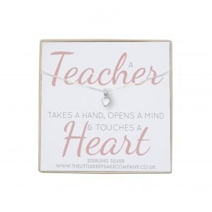 Sterling Silver Quote Necklace - 'A Teacher Takes A Hand'