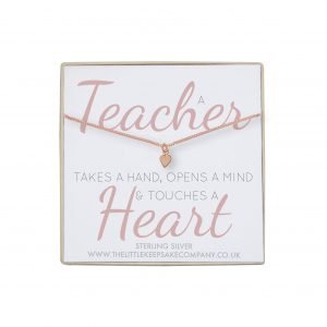 Rose Gold Vermeil Quote Necklace - 'A Teacher Takes A Hand'