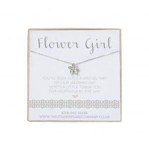 Sterling Silver & CZ Flower Necklace - ‘Flower Girl You’ve Been Such A Special Part Of Our Wedding Day’