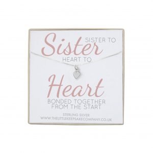 Sterling Silver Quote Necklace - 'Sister To Sister, Heart To Heart'