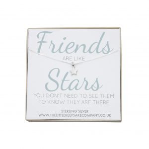 Sterling Silver Quote Necklace - 'Friends Are Like Stars, You Don't Need To See Them To Know They Are There'