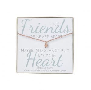 Rose Gold Vermeil Quote Necklace - 'True Friends Are Never Apart'