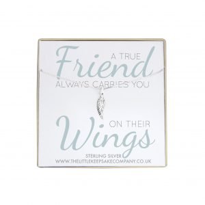 Sterling Silver Quote Necklace - 'A True Friend Always Carries You On Their Wings'
