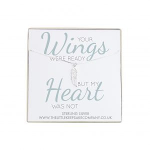 Sterling Silver Quote Necklace - 'Your Wings Were Ready But My Heart Was Not'