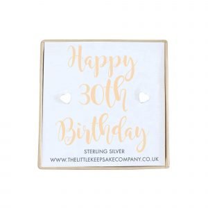 Sterling Silver Quote Earrings - 'Happy 30th Birthday'