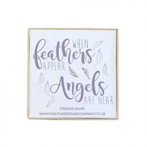 Sterling Silver Quote Earrings - 'When Feathers Appear, Angels Are Near'