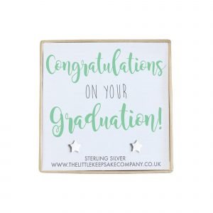 Sterling Silver Quote Earrings - 'Congratulations On Your Graduation'