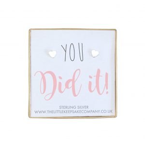 Sterling Silver Quote Earrings - 'You Did It!'