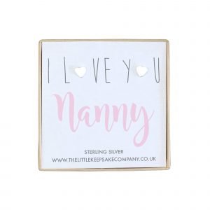 Sterling Silver Quote Earrings - 'I Love You Nanny'