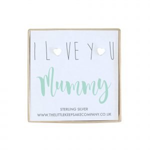 Sterling Silver Quote Earrings - 'I Love You Mummy'