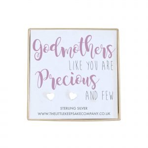 Sterling Silver Quote Earrings - 'Godmothers Like You Are Precious And Few'
