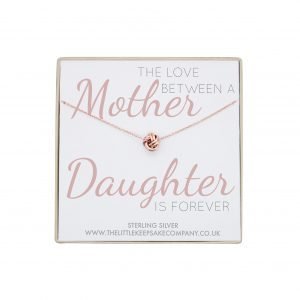 Rose Gold Vermeil Quote Knot Necklace - 'The Love Between A Mother & Daughter Is Forever'
