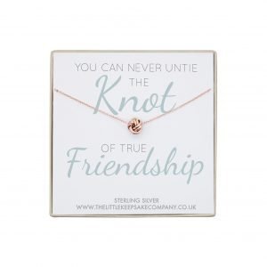 Rose Gold Vermeil Quote Necklace - 'You Can Never Untie The Knot Of True Friendship'