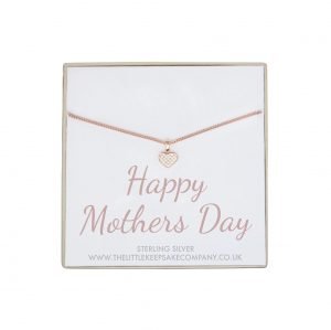 Rose Gold Vermeil & Pavé CZ Quote Necklace - 'Happy Mothers Day'