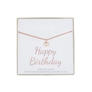 Rose Gold Vermeil & Pavé CZ Quote Necklace - 'Happy Birthday'