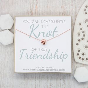 Rose Gold Quote Necklace - 'You Can Never Untie The Knot'