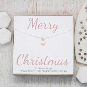 Sterling Silver Quote Necklace - 'Merry Christmas'