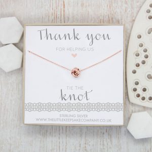 Rose Gold Vermeil Knot Necklace - ‘Thank You For Helping Us Tie The Knot’