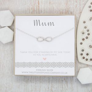 Sterling Silver Wedding Necklace - 'Mum Thank You For Standing By My Side'