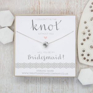 Sterling Silver Wedding Necklace - 'I Couldn't Tie The Knot Without You, Will You Be My Bridesmaid'