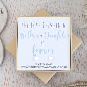 Sterling Silver Quote Earrings - 'The Love Between A Mother & Daughter Is Forever'