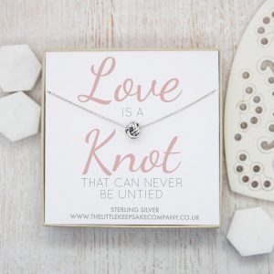 Sterling Silver Quote Necklace - 'Love Is A Knot That Cannot be Untied'