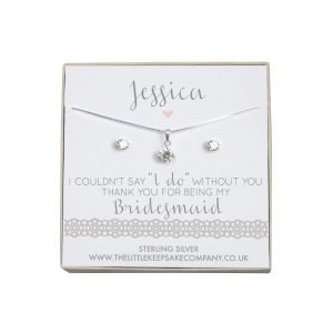 Personalised Sterling Silver & CZ Gift Set - ‘I Couldn’t Say “I Do” Without You’