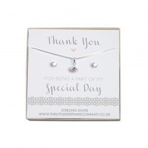 Sterling Silver & CZ Gift Set - ‘Thank You For Being A Part Of My Special Day’