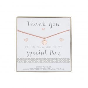 Rose Gold Vermeil & Pavé CZ Gift Set - ‘Thank You For Being A Part Of My Special Day’
