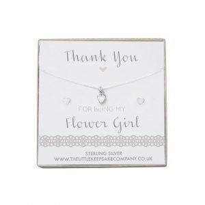Sterling Silver Heart Gift Set - ‘Thank You For Being My Flower Girl’