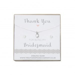 Sterling Silver Heart Gift Set - ‘Thank You For Being My Bridesmaid’