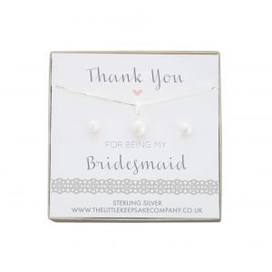 Sterling Silver & Pearl Gift Set - ‘Thank You For Being My Bridesmaid’