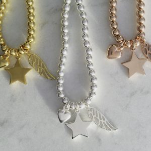 Engraved Memorial Bracelet With Star Charm