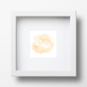 Framed Baby Scan Print - Orange Watercolour Design