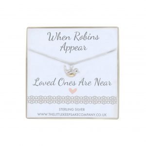 Sterling Silver & Rose Gold Vermeil 'When Robins Appear' Necklace - 14 Inch