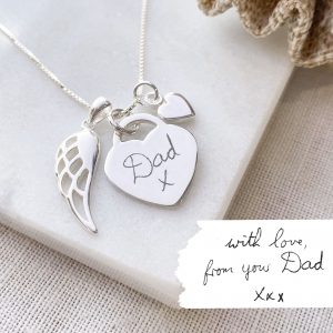 Sterling Silver Handwriting Memorial Necklace