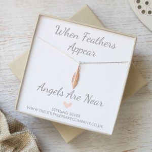 Sterling Silver & Rose Gold 'When Feathers Appear' Mini Necklace