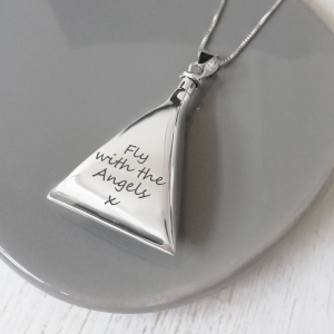 Sterling Silver Engraved Triangle Urn Necklace