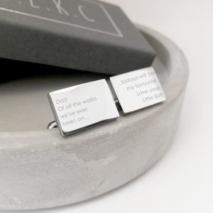 Stainless Steel Father Of The Bride Engraved Rectangle Cufflinks - Dad, Of All The Walks