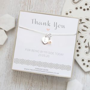 Personalised Sterling Silver Necklace - Dainty Silver Engraved Heart & Pearl