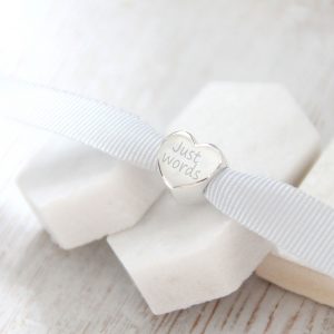 Sterling Silver Engraved Heart Bead