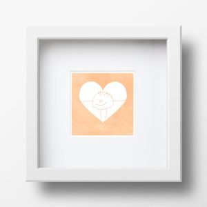 Personalised 'Doodle Artwork' Print - Inverse Heart Design In Orange