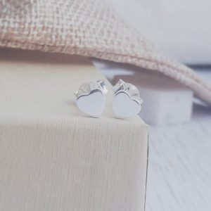 Silver Heart Stud Earring