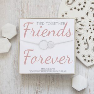 Sterling Silver Quote Bracelet - ‘Tied Together, Friends Forever’