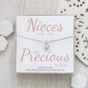Sterling Silver Quote Necklace - 'Nieces Like You Are Precious & Few'