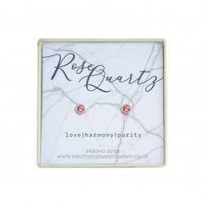 Rose Gold Vermeil October Birthstone Earrings - Rose Quartz