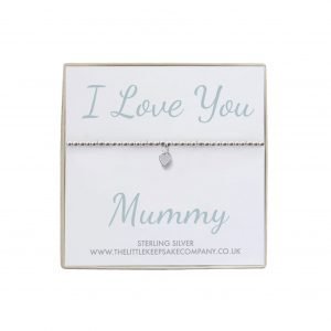 Sterling Silver Ball Slider Heart Bracelet - 'I Love You Mummy'
